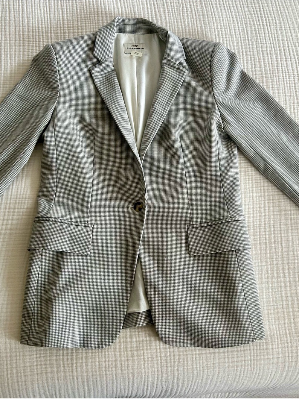 Club Monaco Black & White Glen Plaid Women's Blazer